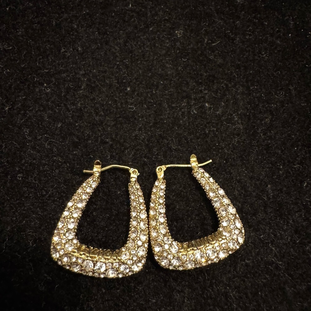 Dior JADIOR Elegant Gold and Silver Crystal Earrings